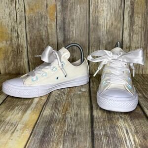 Converse All Star Big Irridescent Eyelet Satin Laced Ox Sneakers Womens Sz 6